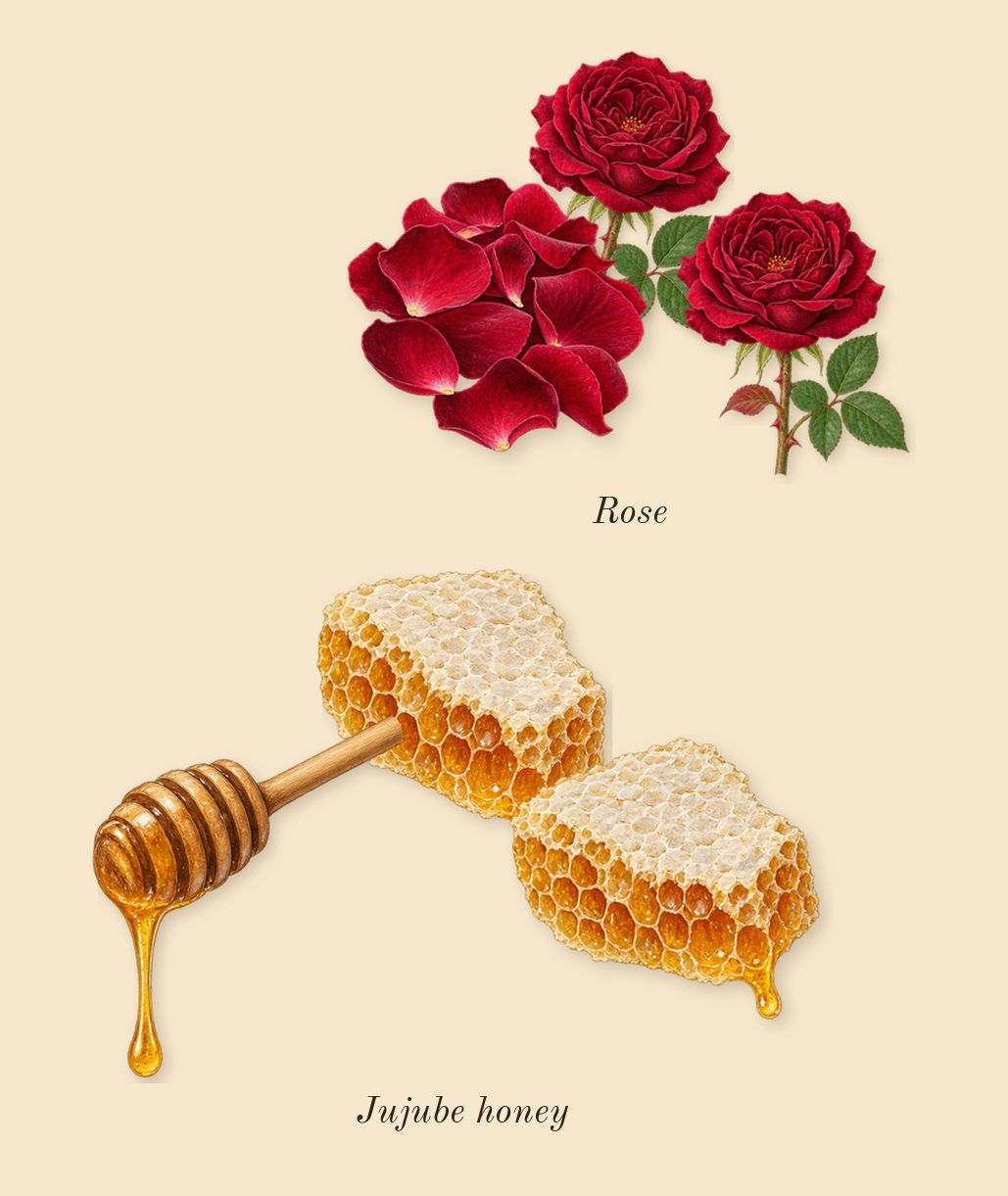 Crimson Rocks, heart: Rose, Jujube honey