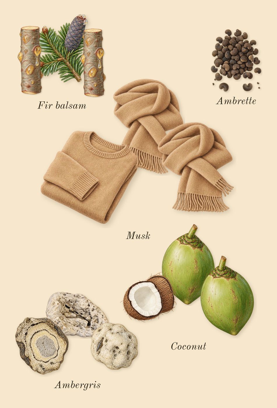 Radio Bombay, dry-down: Fir balsam, Coconut, Ambergris, Musk, Ambrette