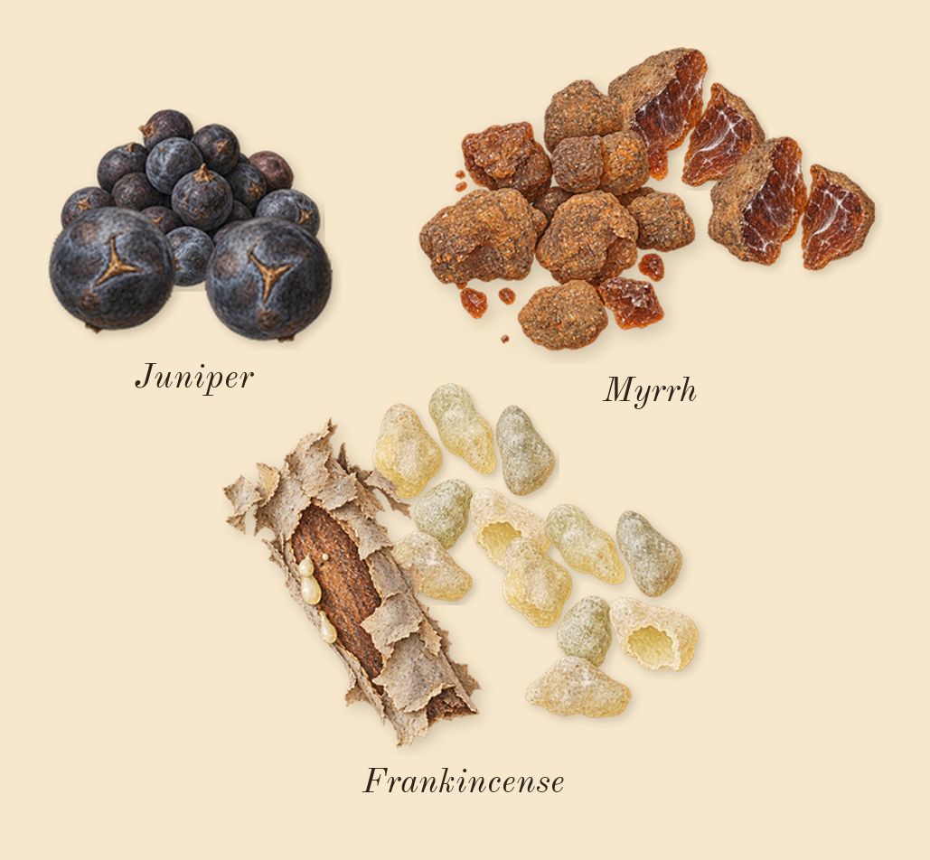 Decision, heart: Frankincense, Juniper, Myrrh