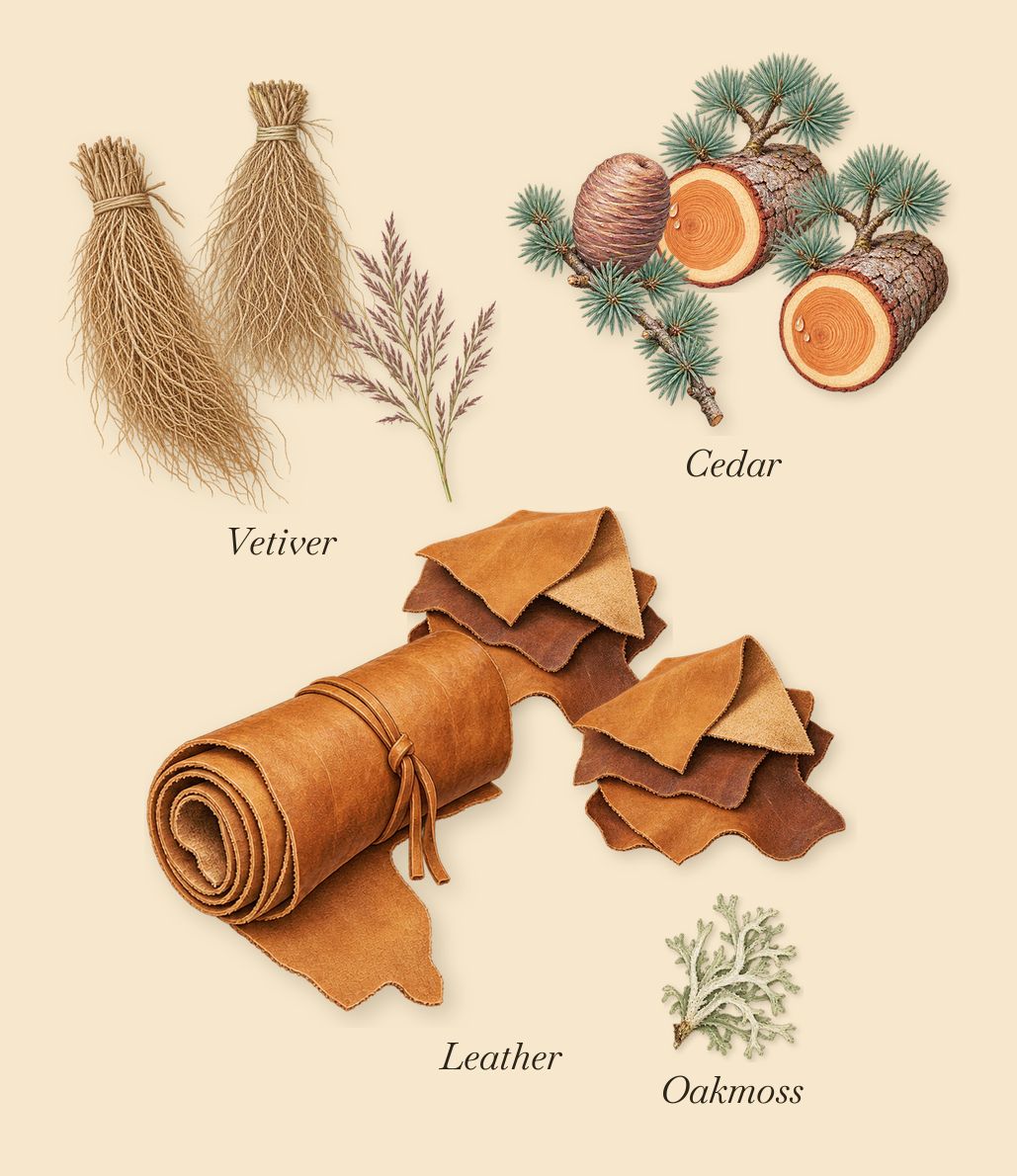 Bitter Splash, what stays: Leather, Vetiver, Cedar, Oakmoss