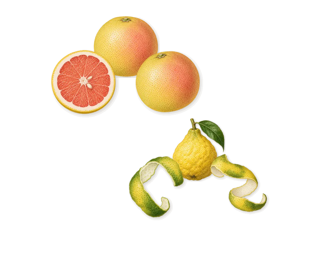 Santal Greenery, when you spray it: Bergamot, Grapefruit