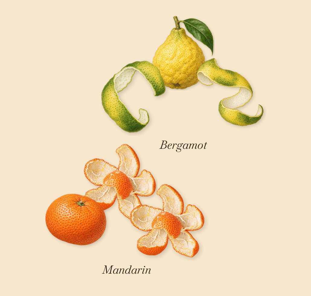 Sur Ma Peau, when you spray it: Bergamot, Mandarin