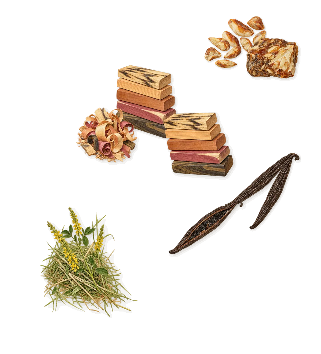 Vanille Camouflage, what stays: Vanilla, Benzoin, Ambery woods, Coumarin (new-mown hay)