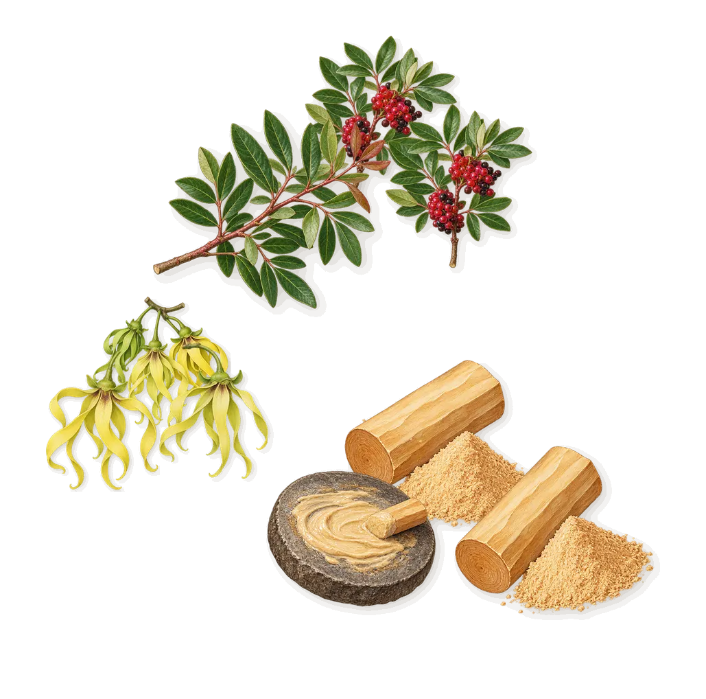 Vanille Camouflage, as it settles: Lentisk, Ylang-ylang, Sandalwood