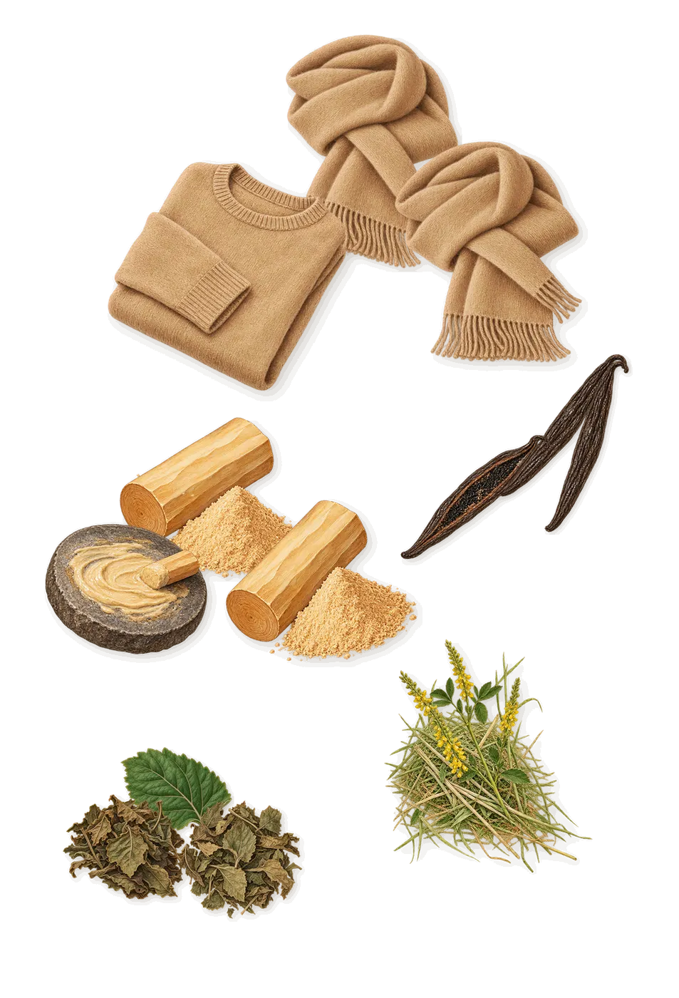 Bathing in a Daydream, what stays: Sandalwood, Musk, Vanilla, Patchouli, Coumarin (new-mown hay)