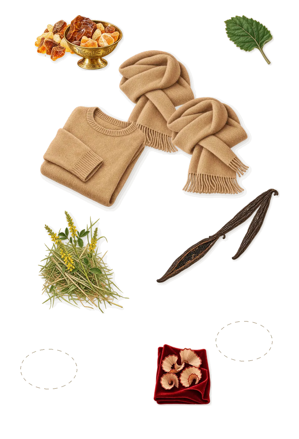 Choose Happiness, what stays: Vanilla (vanillin), Amber, Hölzer, Moschus, Musk, Patchouli, Iso E Super (pencil shavings on velvet), Coumarin (new-mown hay)
