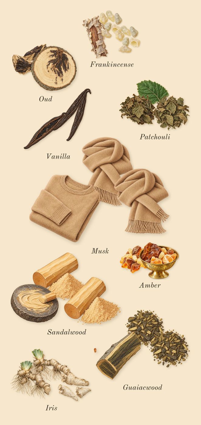 Epic Woman, dry-down: Amber, Musk, Oud, Frankincense, Guaiacwood, Iris, Sandalwood, Patchouli, Vanilla