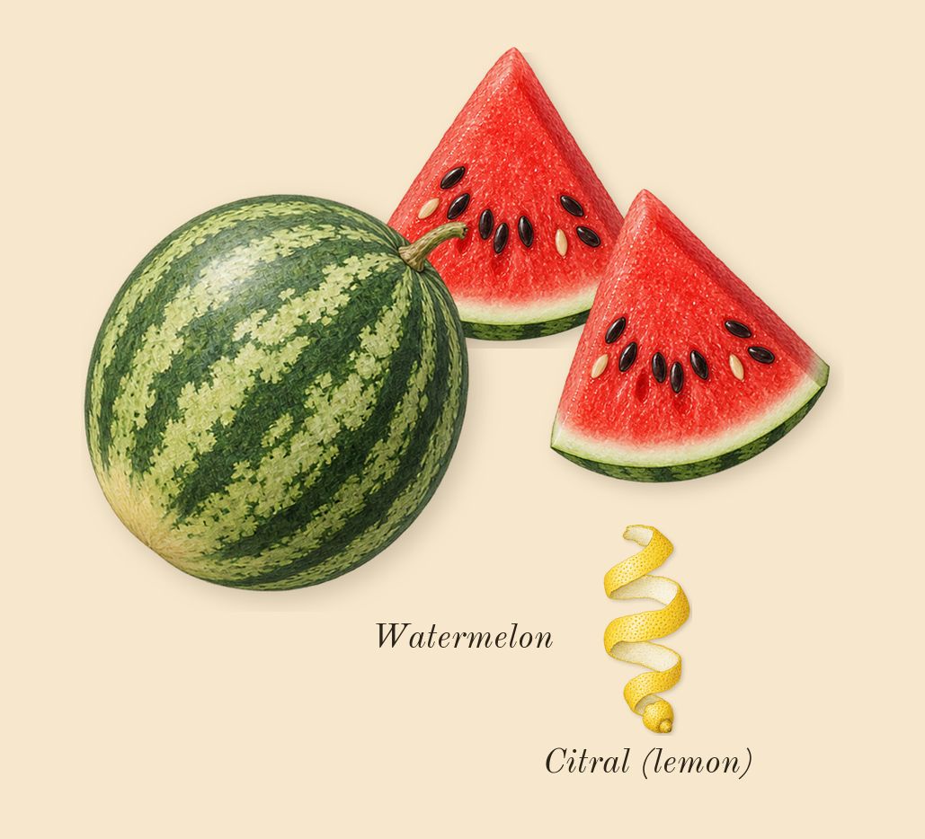 Carnal Flower, top notes: Watermelon, Citral (lemon)