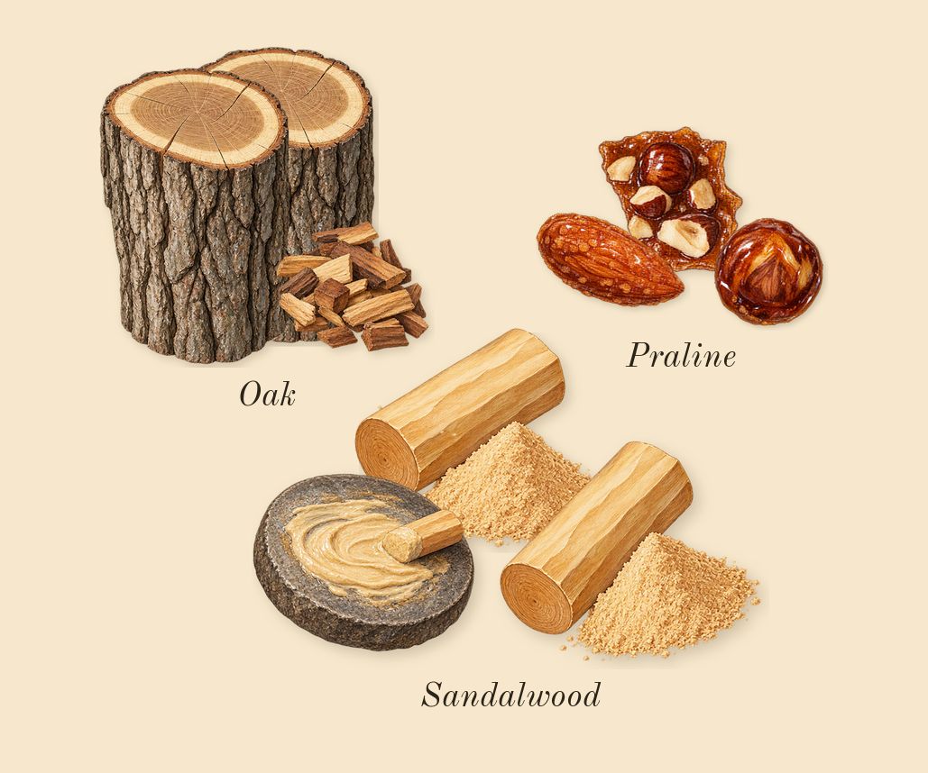 Royal Blend Sequoia, dry-down: Praline, Oak, Sandalwood