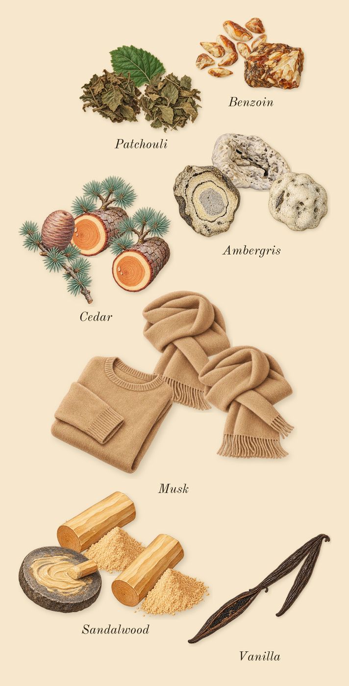 Spectre Ghost, dry-down: Vanilla, Benzoin, Sandalwood, Cedar, Ambergris, Patchouli, Musk