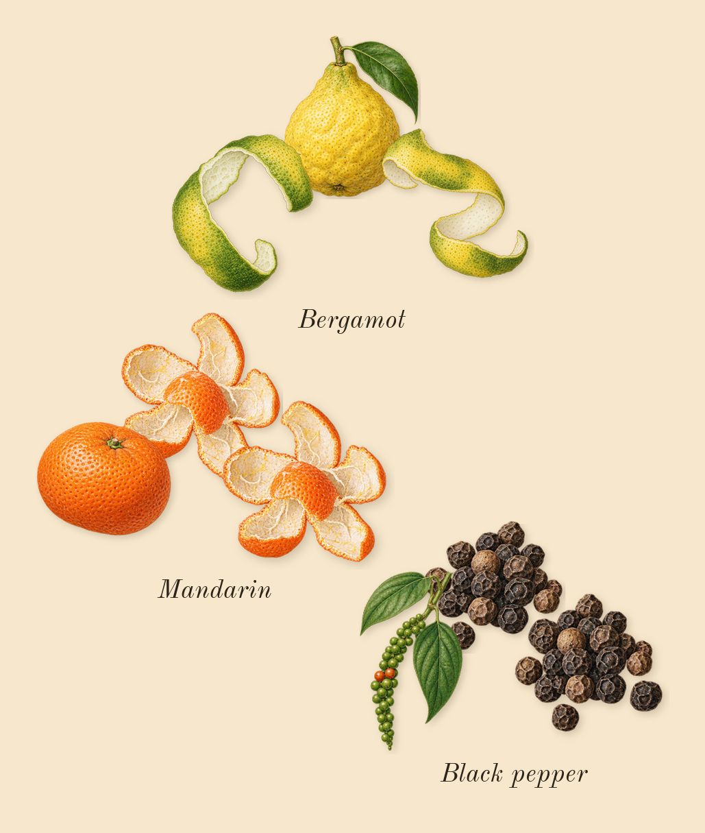 Flora Gorgeous Jasmine, top notes: Mandarin, Bergamot, Black pepper