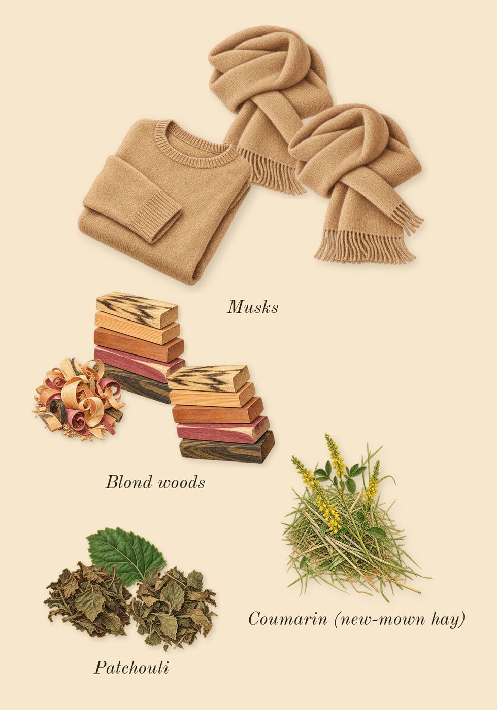 Flora Gorgeous Magnolia, dry-down: Patchouli, Musks, Blond woods, Coumarin (new-mown hay)