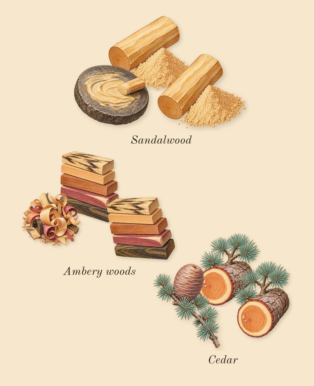 Intense Oud, heart: Ambery woods, Sandalwood, Cedar