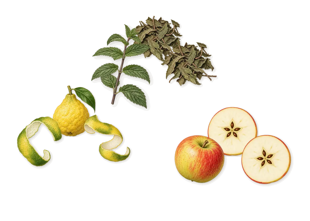 Drakkar Bleu, when you spray it: Mint, Apple, Bergamot
