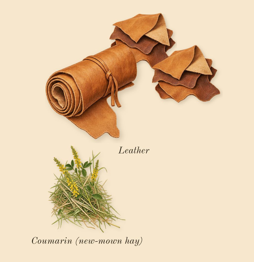 The Scent, dry-down: Leather, Coumarin (new-mown hay)