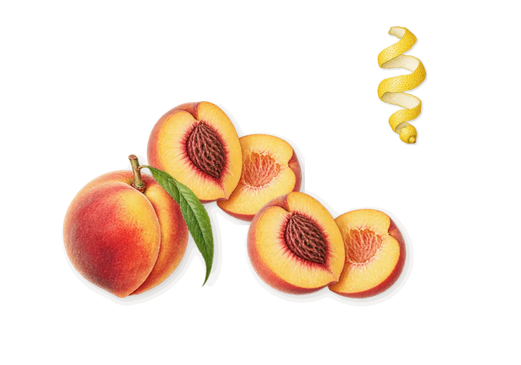 The Scent for Her, when you spray it: Peach, Citral (lemon)