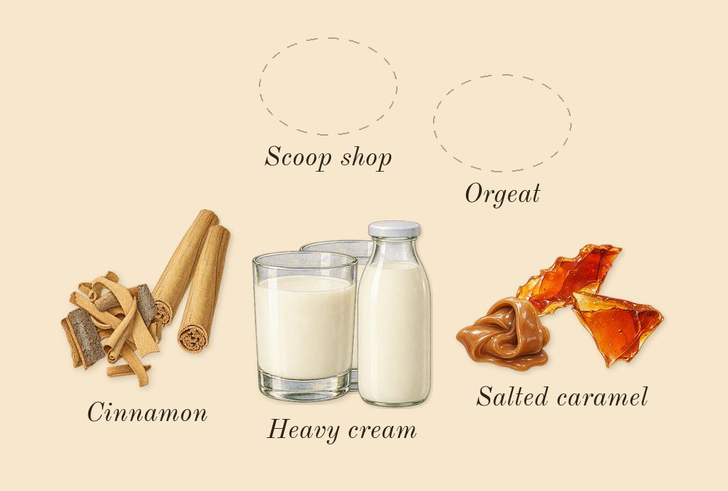 A Whiff of Waffle Cone, heart: Salted caramel, Cinnamon, Heavy cream, Orgeat, Scoop shop