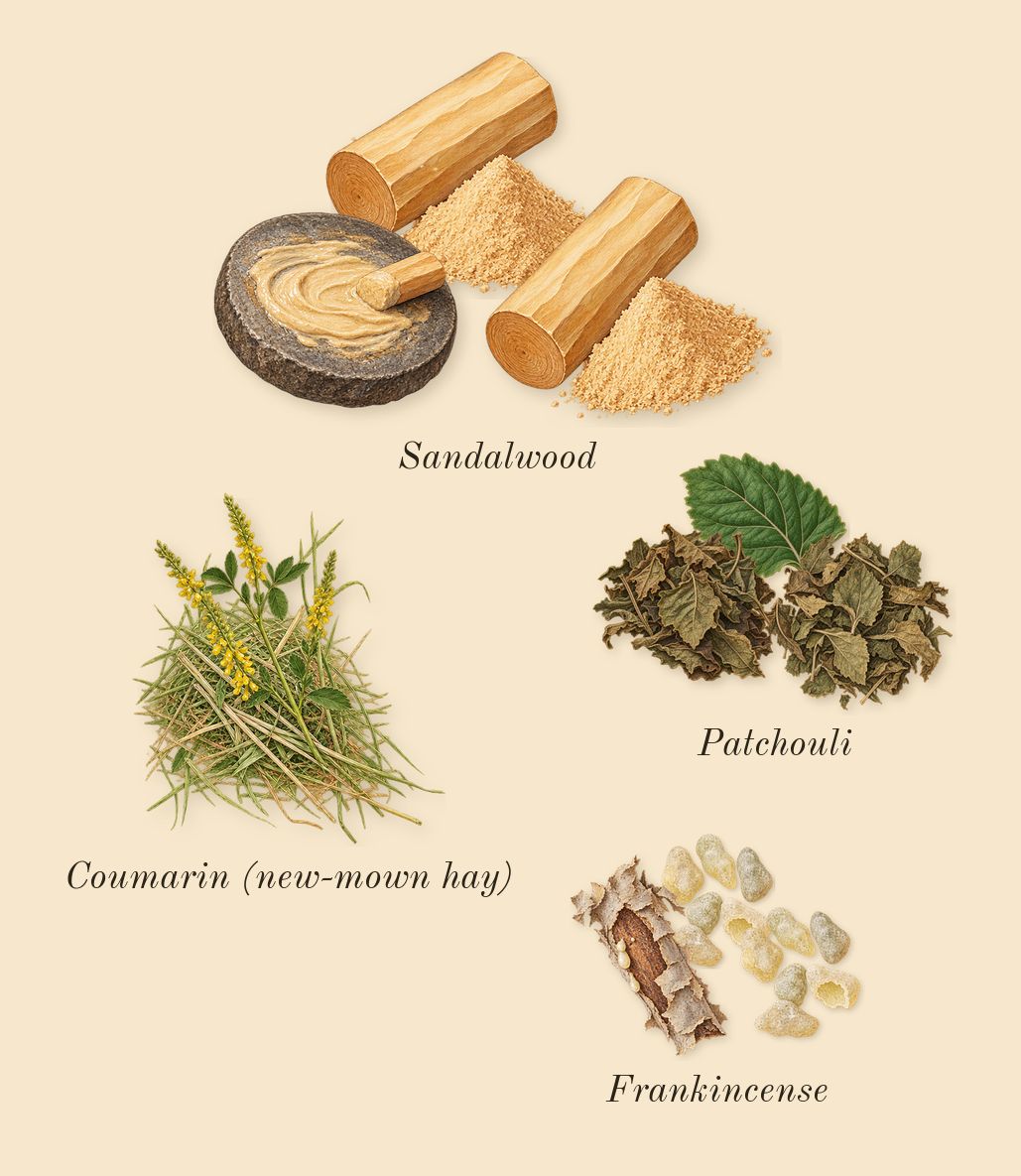 Imitation Woman, dry-down: Frankincense, Sandalwood, Patchouli, Coumarin (new-mown hay)