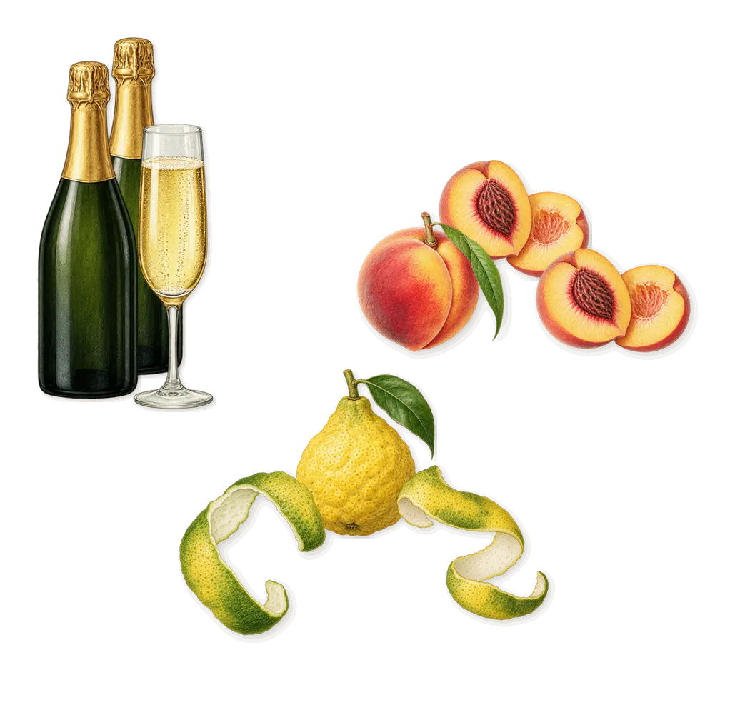 Fancy Love, when you spray it: Peach, Champagne, Bergamot