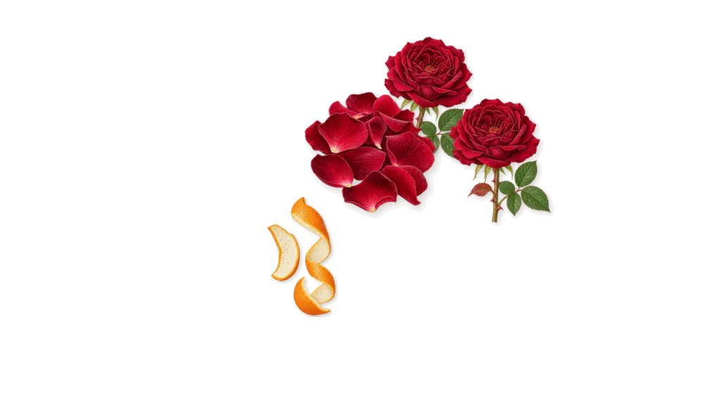 Sunset, when you spray it: Rose, Limonene (orange peel)