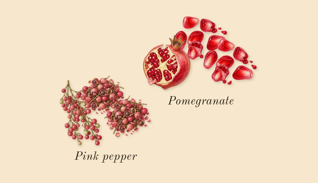 Pomegranate Noir Cologne, top notes: Pomegranate, Pink pepper
