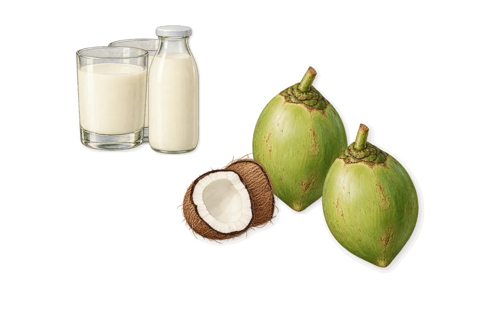 Cocco alla Vaniglia, as it settles: Coconut, Milk