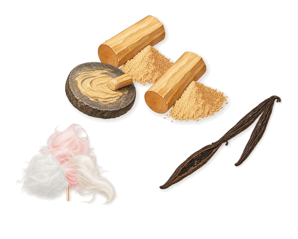 Fichi e Panna, what stays: Spun sugar, Vanilla, Sandalwood