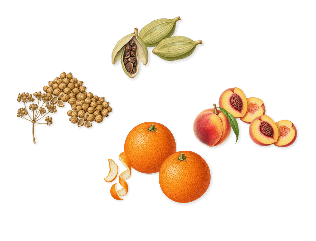 Touch of Pink, when you spray it: Sweet orange, Peach, Coriander, Cardamom