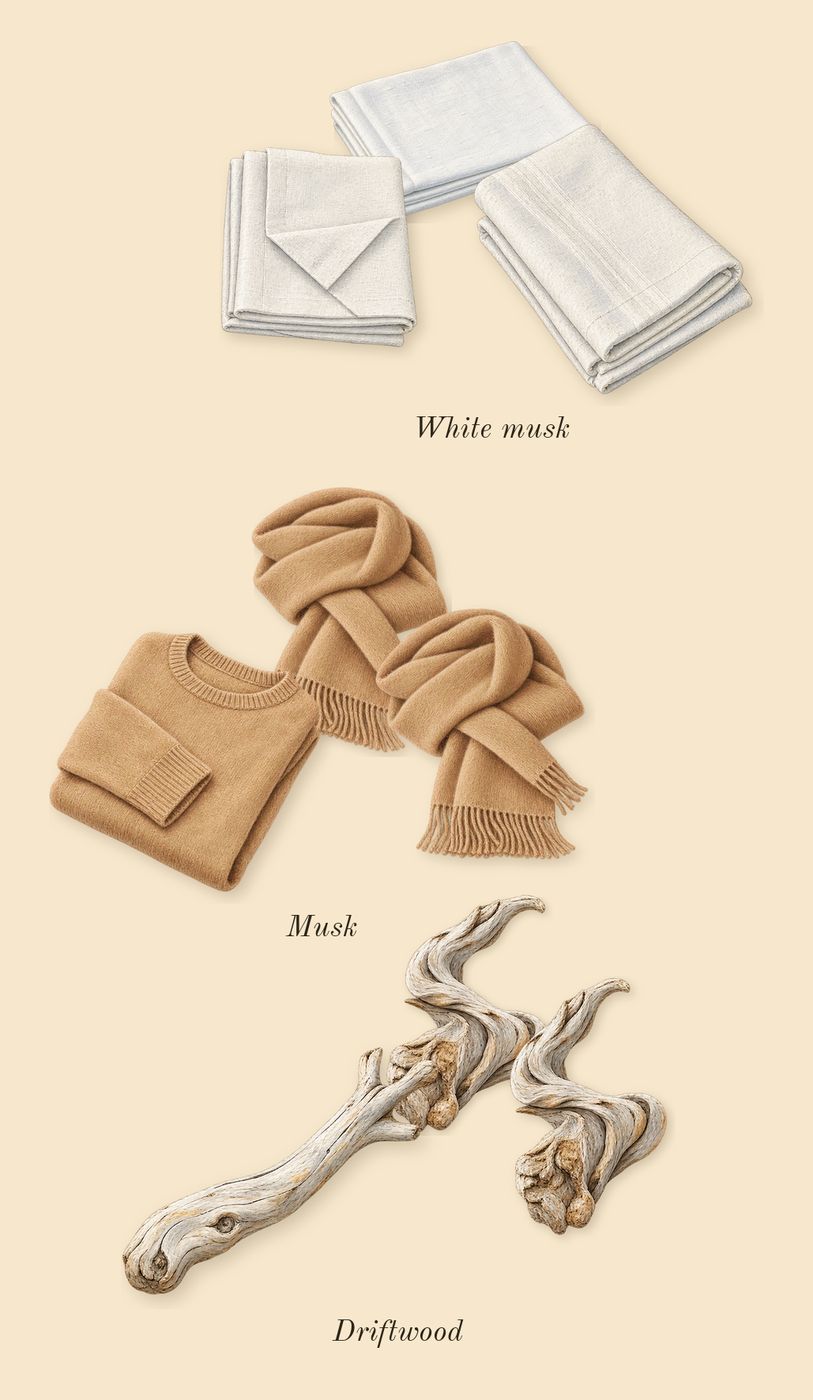11 11, dry-down: White musk, Driftwood, Musk