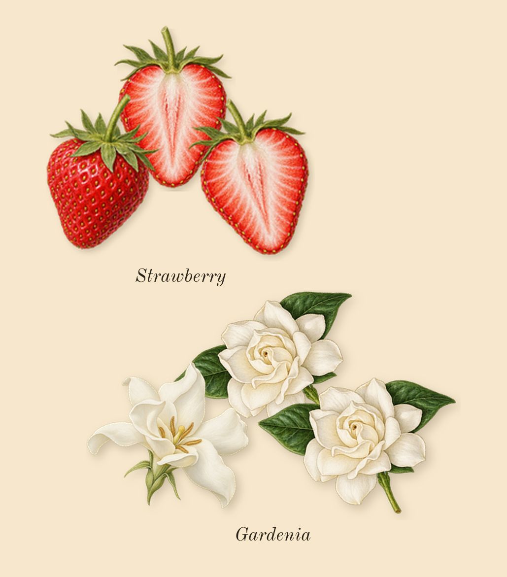 Yara Candy, heart: Strawberry, Gardenia
