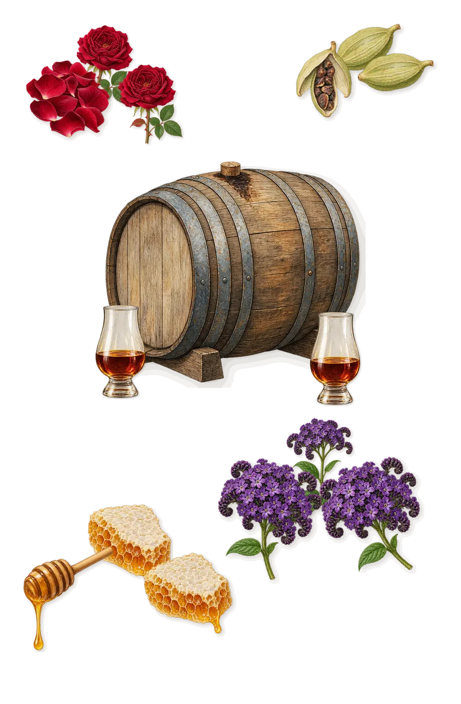 Ambre Supermassive, as it settles: Rose, Heliotrope, Honey, Cardamom, Rum