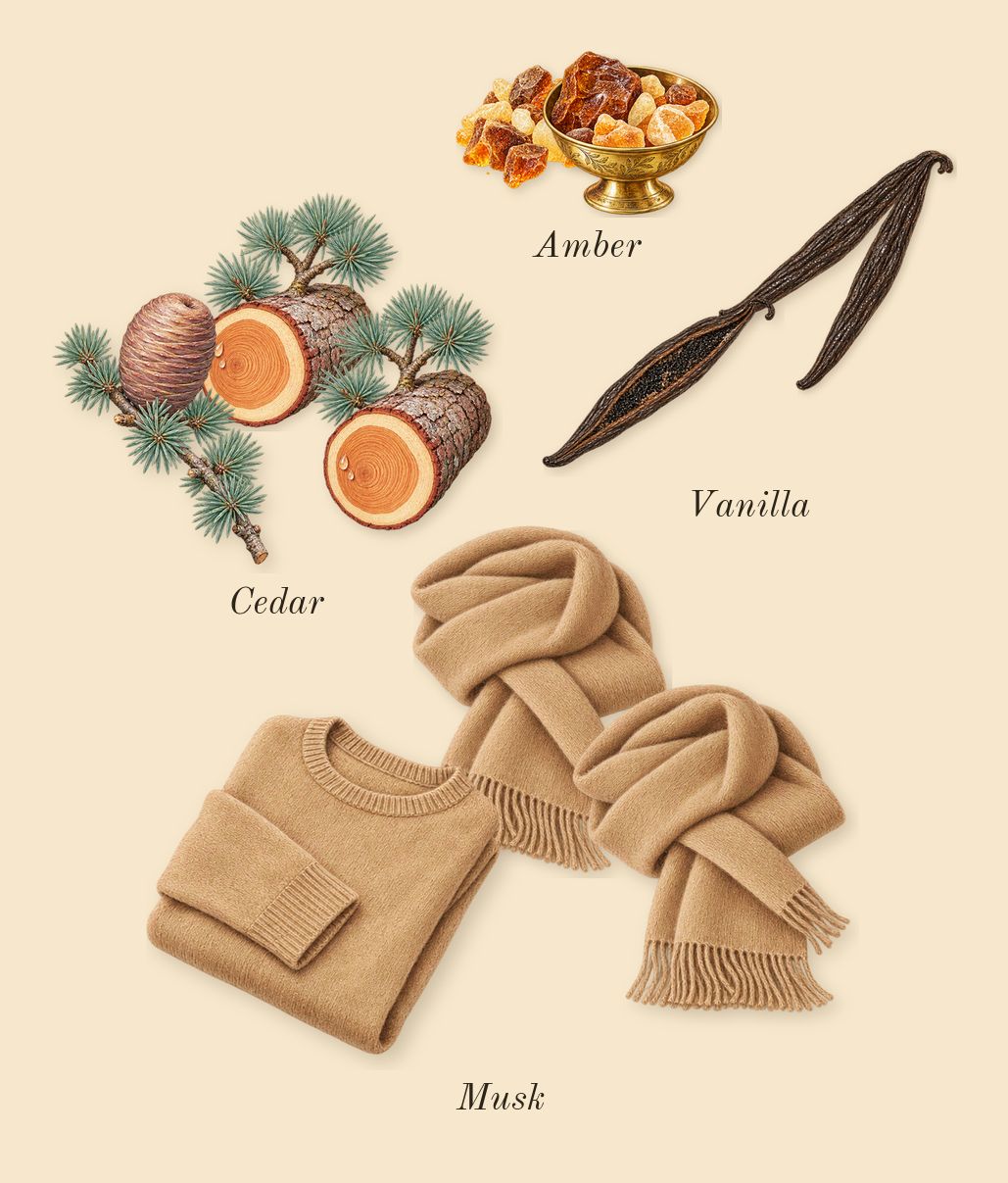 Agua Mar de Coral, dry-down: Cedar, Amber, Vanilla, Musk