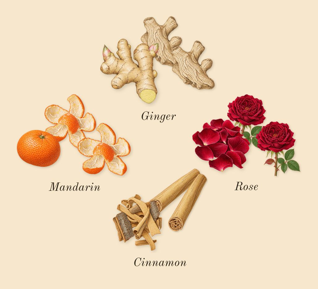 Love Delight, top notes: Ginger, Mandarin, Rose, Cinnamon