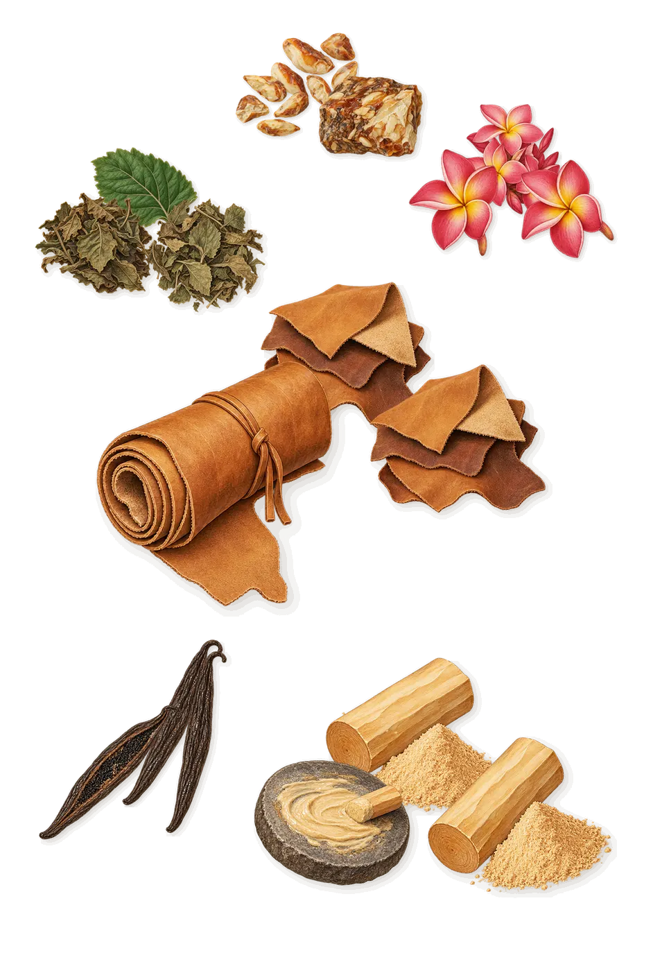Patchouli Magnetik, what stays: Patchouli, Sandalwood, Vanilla (vanillin), Benzoin, Leather, Frangipani
