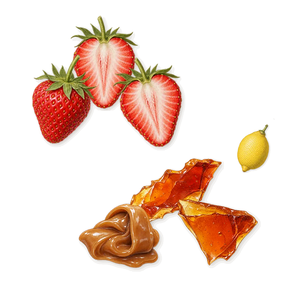 Évasion Bonbon, when you spray it: Strawberry, Caramel, Lemon