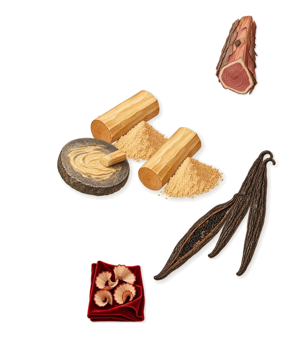 Printemps Blanc, what stays: Sandalwood, Vanilla, Virginia cedar, Iso E Super (pencil shavings on velvet)