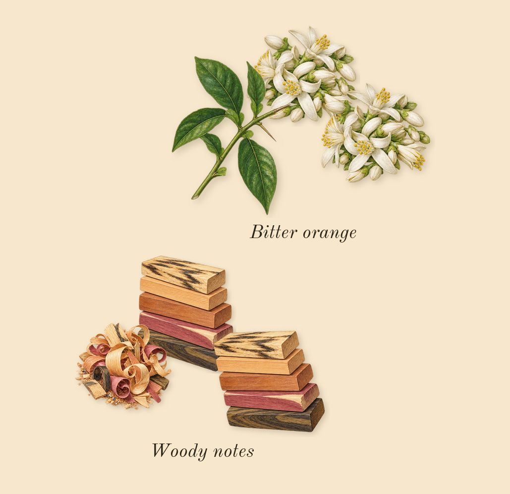 Perfect Elixir, heart: Woody notes, Bitter orange