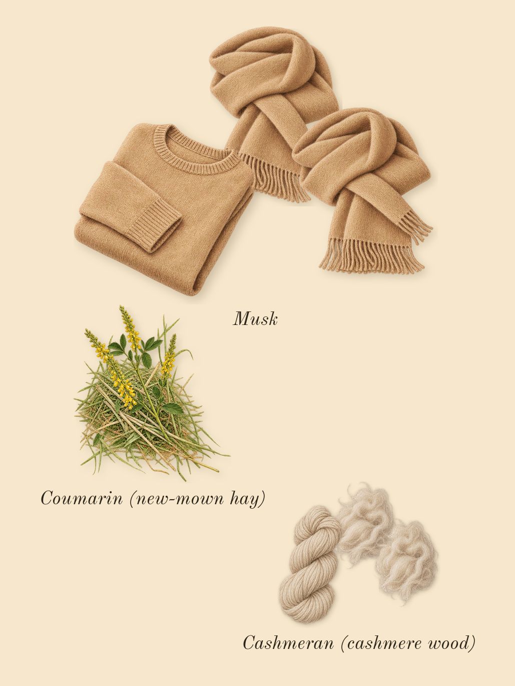 Metal Lavender, dry-down: Cashmeran (cashmere wood), Musk, Coumarin (new-mown hay)