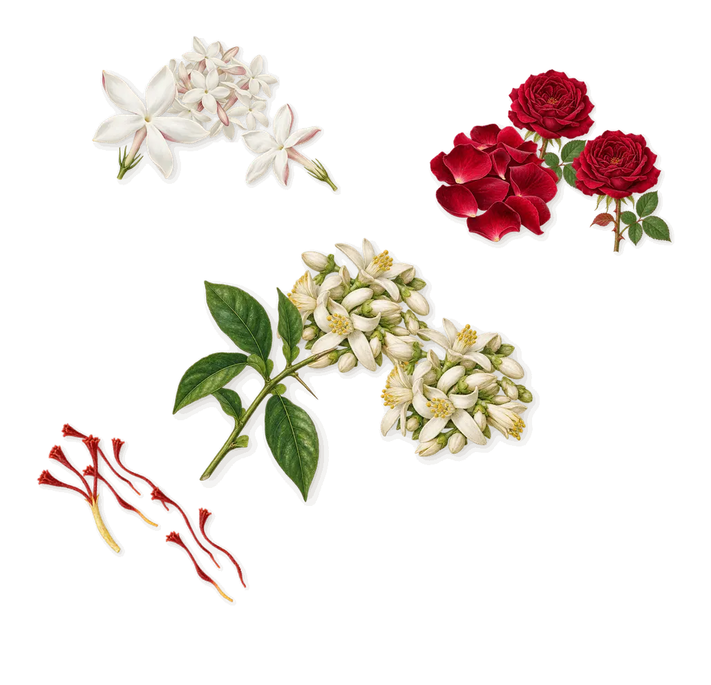 Darling Point, as it settles: Jasmine, Bitter orange, Saffron, Rose