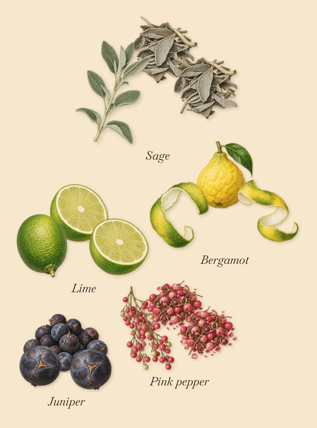 French Leather, when you spray it: Juniper, Lime, Bergamot, Pink pepper, Sage
