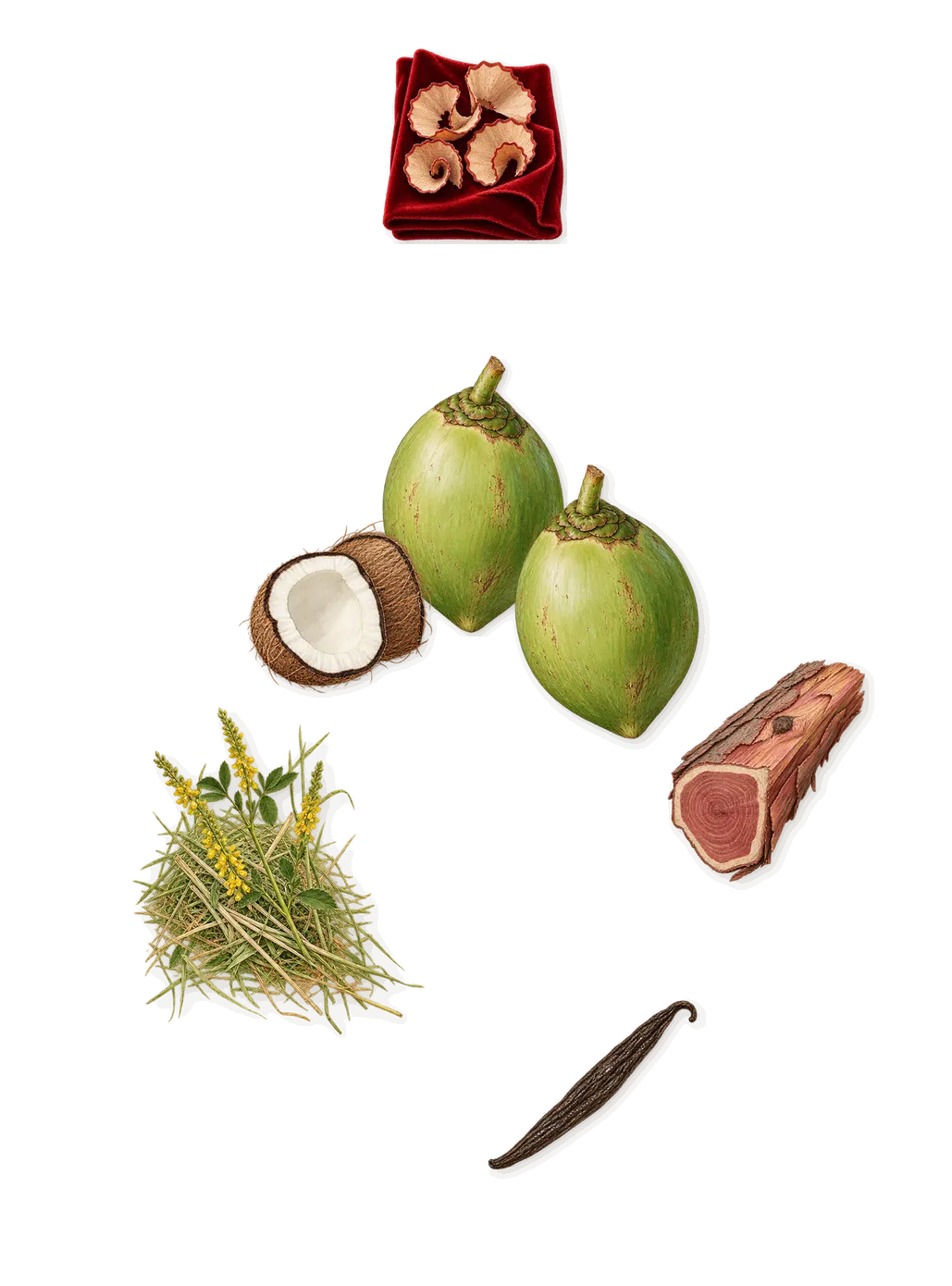 Fleur de Lait, what stays: Coconut, Virginia cedar, Iso E Super (pencil shavings on velvet), Vanillin (vanilla), Coumarin (new-mown hay)