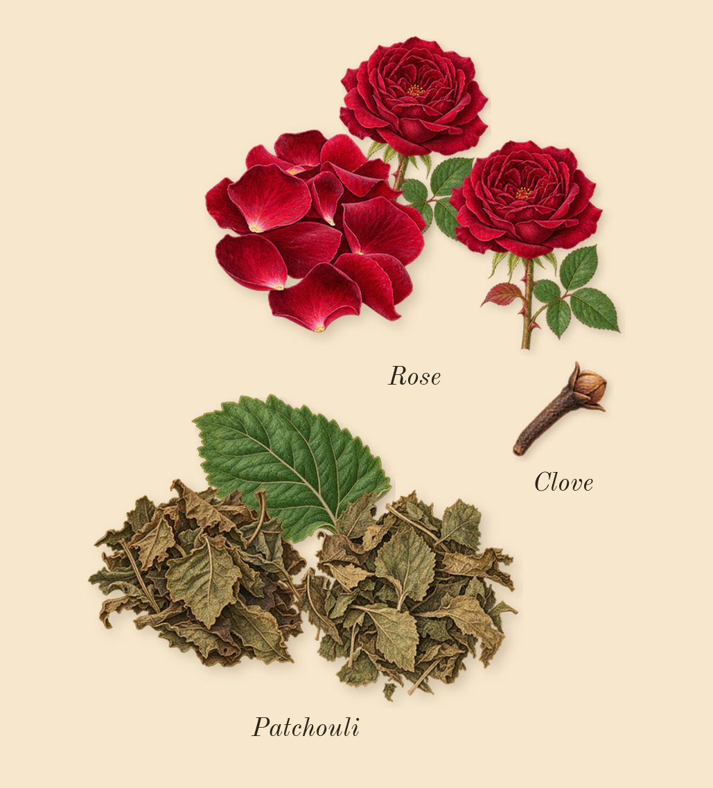 Black Aoud, heart: Rose, Patchouli, Clove