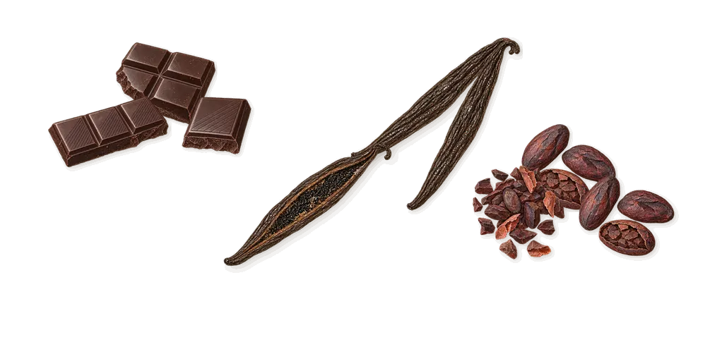 Chocolate Greedy, as it settles: Cacao, Vanilla, Chocolate