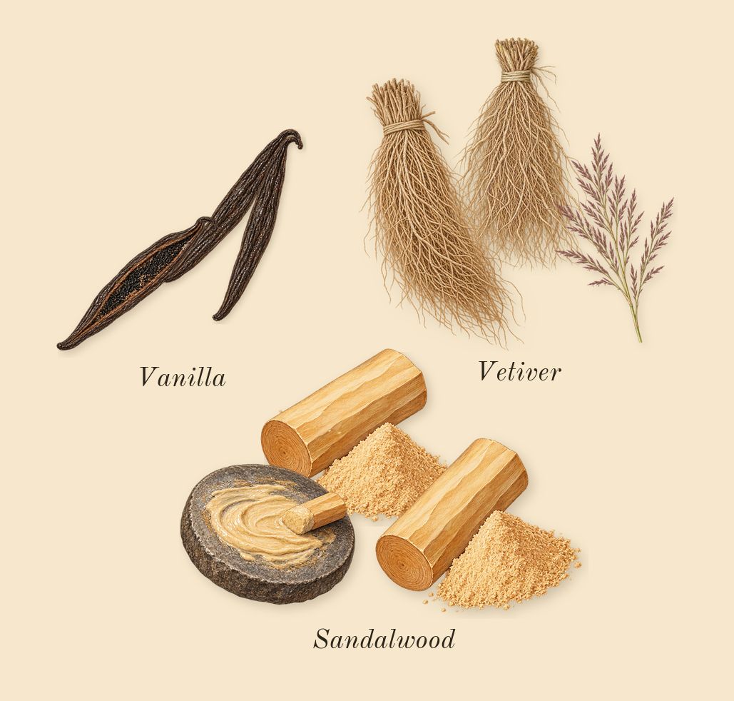 Hundred Silent Ways, dry-down: Vanilla, Sandalwood, Vetiver