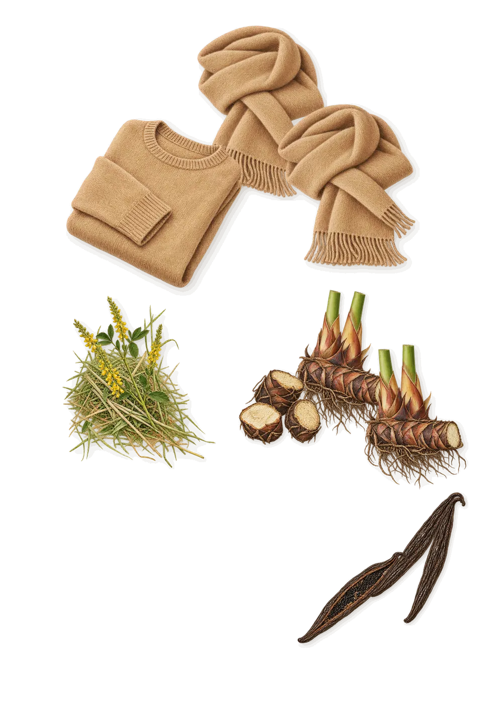 Detour, what stays: Skin musk, Papyrus, Vanilla (vanillin), Coumarin (new-mown hay)