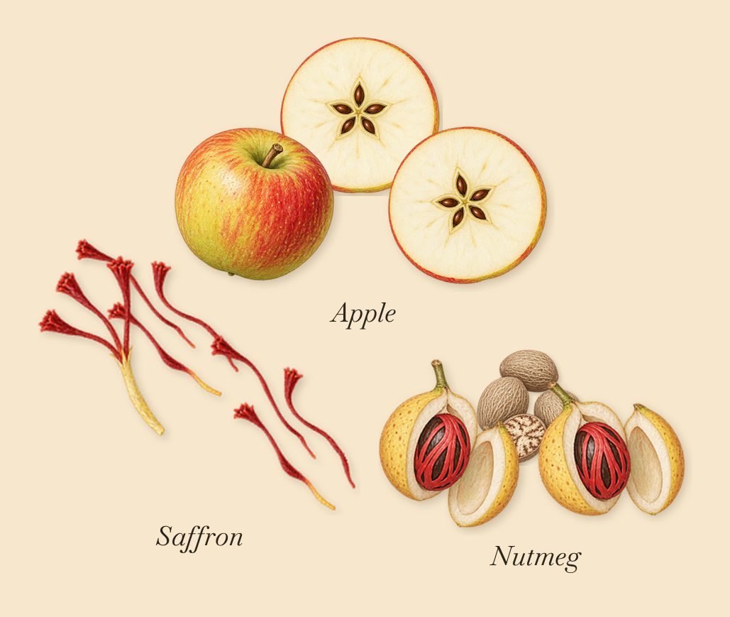 Carlisle, when you spray it: Apple, Nutmeg, Saffron