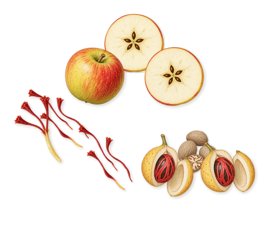 Carlisle, when you spray it: Apple, Nutmeg, Saffron