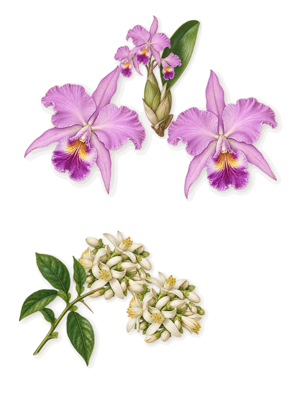 Can Can, as it settles: Orchid, Orange blossom