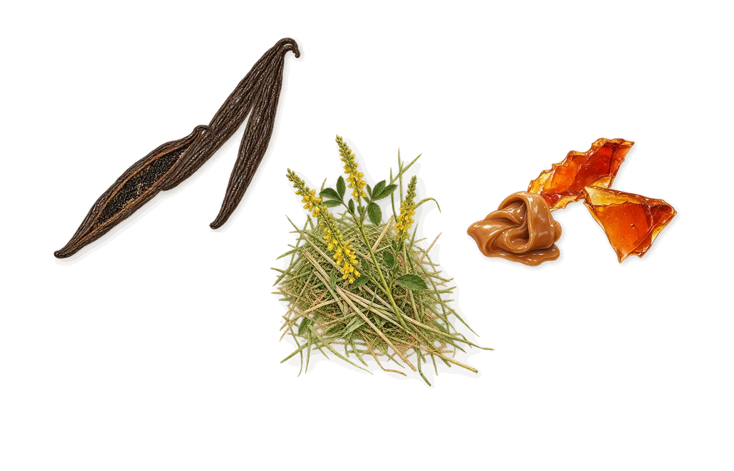 Candy, what stays: Caramel, Vanilla, Coumarin (new-mown hay)