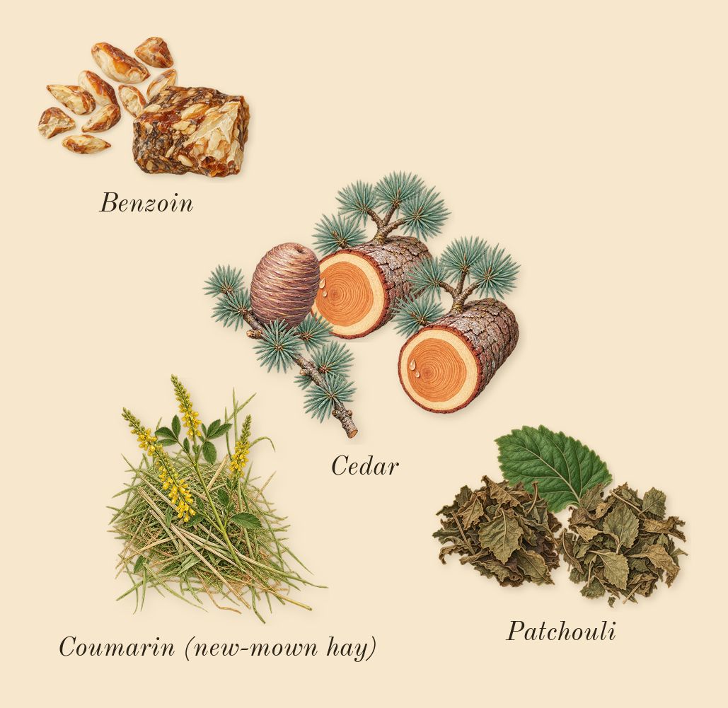 1 Million Royal, dry-down: Benzoin, Cedar, Patchouli, Coumarin (new-mown hay)